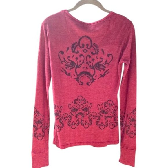 America Buddha Long Sleeve Yoga Meditate Pullover Button Front Top Sz S #04 - Picture 2 of 9